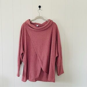 LuLaRoe Dusty Rose Waffle-Knit Cowl Tunic Sweater